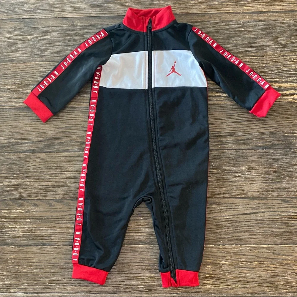 Jordan Baby Boy Outfit 12 Months Black Red Boys Jumpsuit One Piece Air Michael